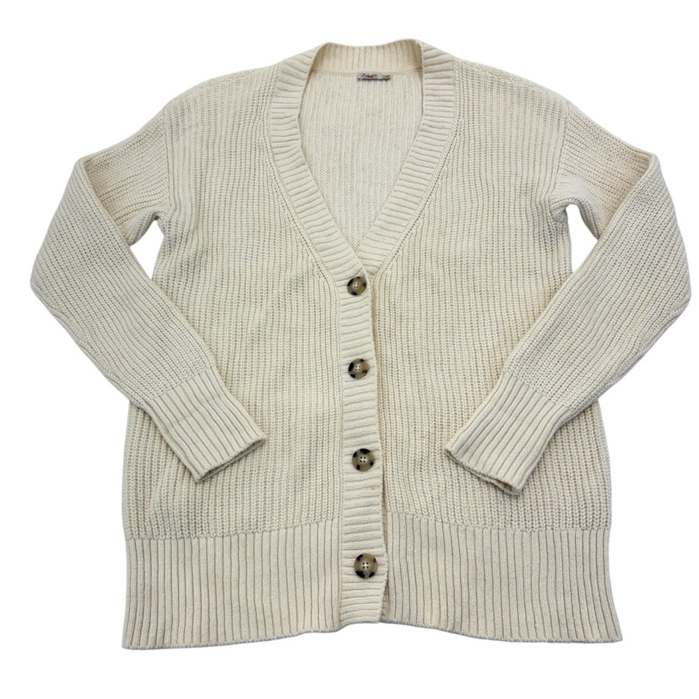 Faherty Boyfriend Cardigan Small Natural / Cream - Picture 15 of 15